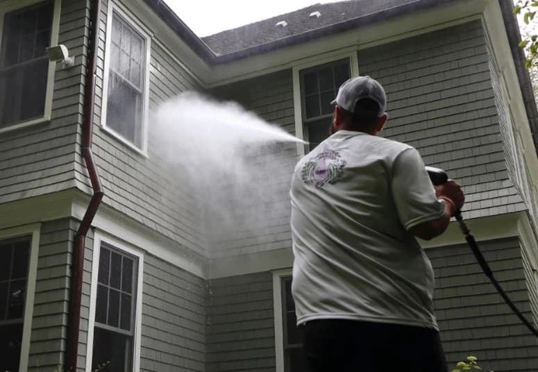 Commercial pressure washing service by Fairview Park Power Washing at Fairview Park business