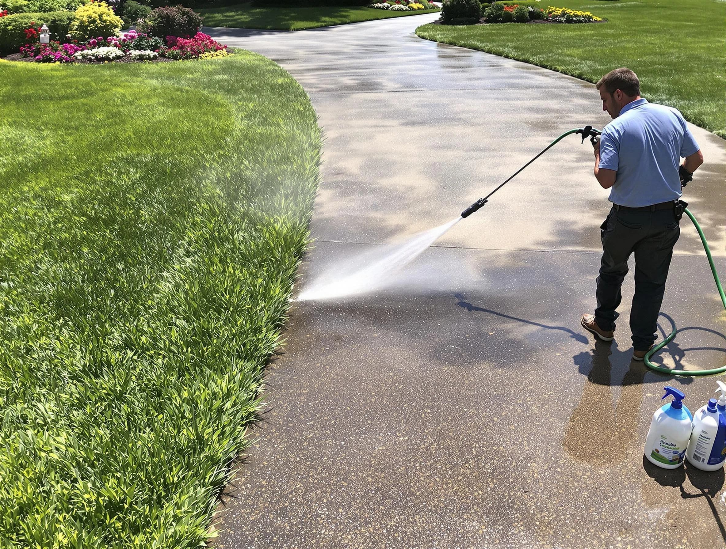 Before and after pressure washing by Fairview Park Power Washing in Fairview Park