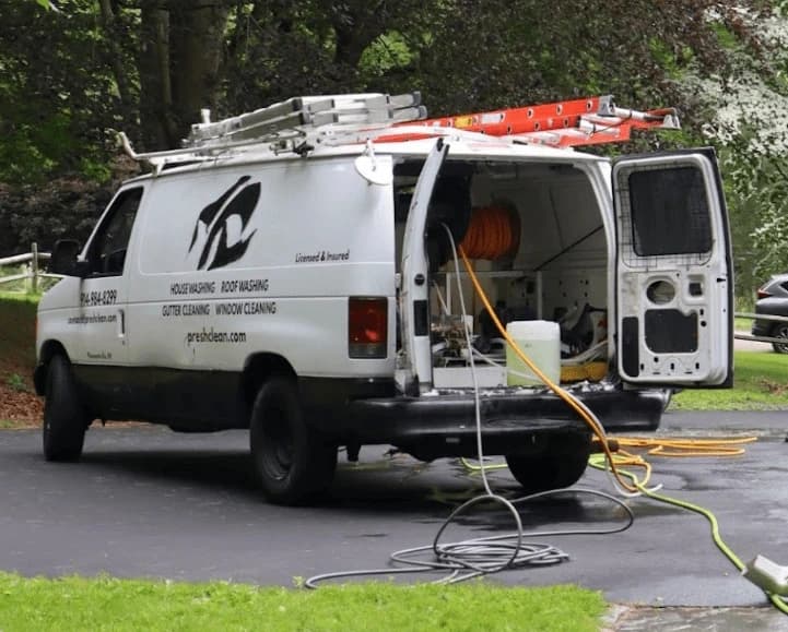 Fairview Park Power Washing professionals cleaning commercial fleet in Fairview Park